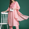 Dhiyona IE Floral Embroidered Pure Cotton Kurta with Trousers & Dupatta