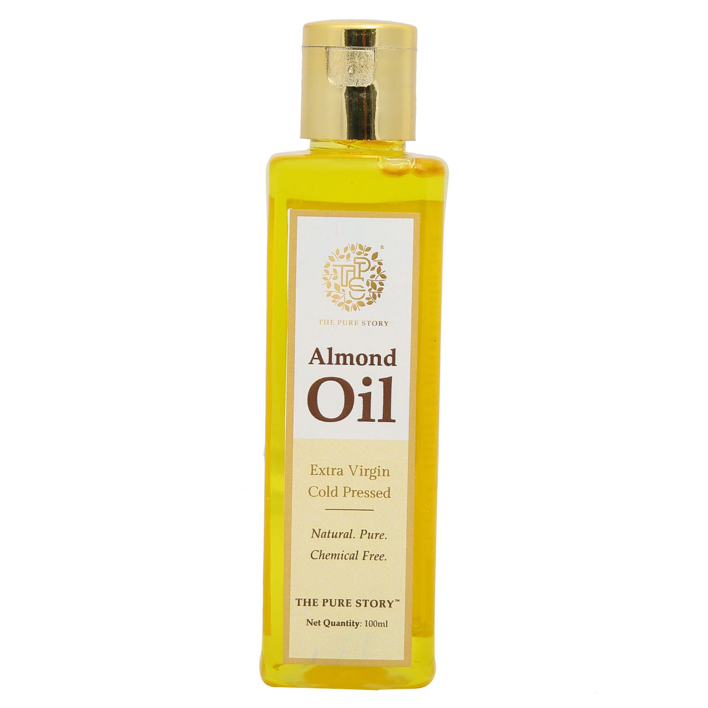 The Pure Story Natural Cold Pressed Almond Oil for Hair, Skin, Face & Massage