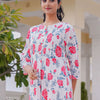 Dhiyona IE Floral Printed A-Line Pure Cotton Kurta With Trousers