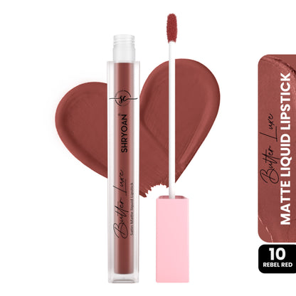 Shryoan Butter Luxe Satin Matte Liquid Lipstick - Rebel Red 10