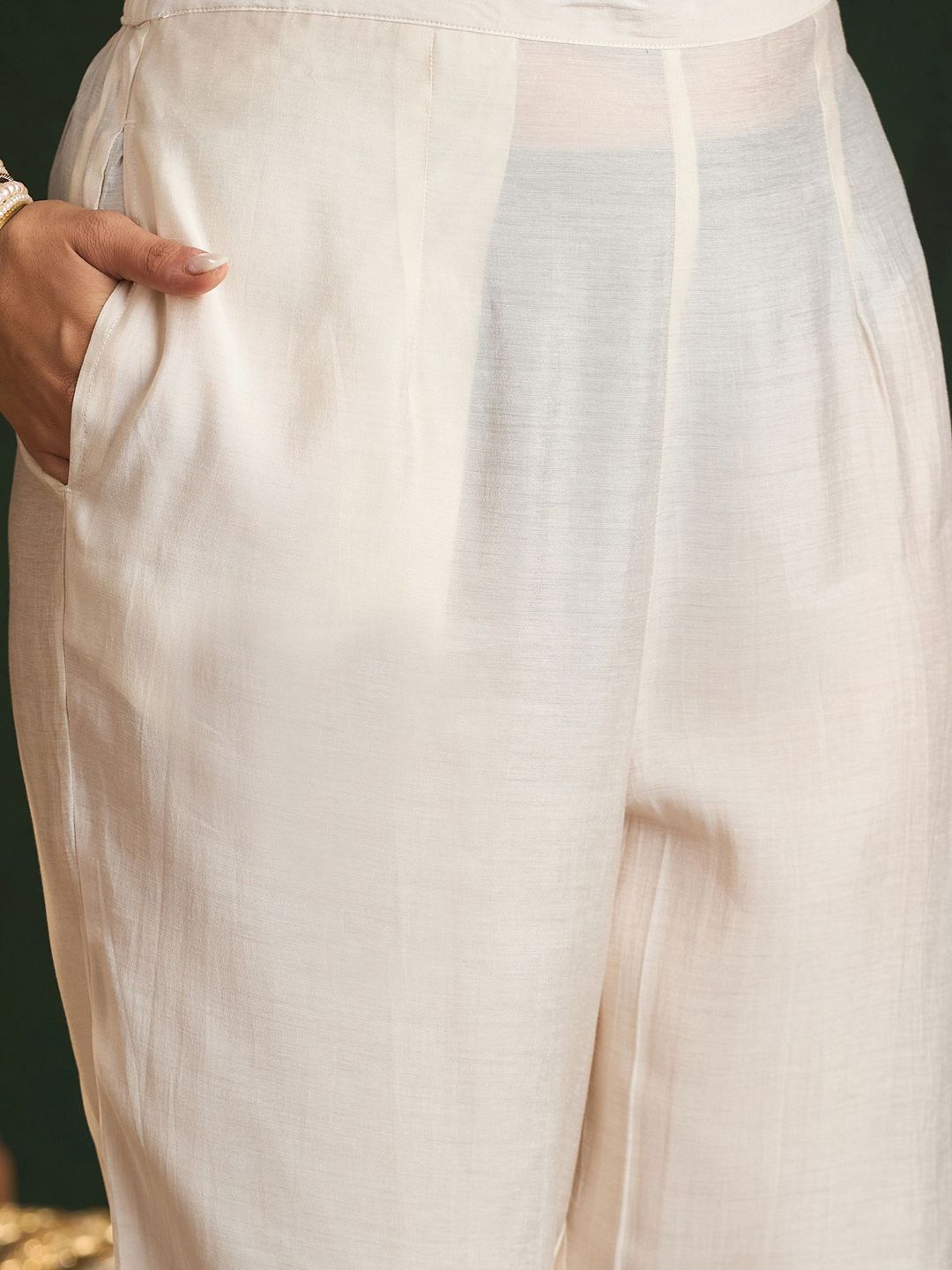 Women Ethnic Motifs Embroidered Regular Pure Cotton Kurta with Trousers & With Dupatta