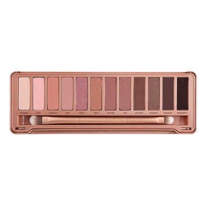 Urban Decay Naked Palette 3 eye shadow palette with neutral and warm-toned shades displayed open with a mirror.