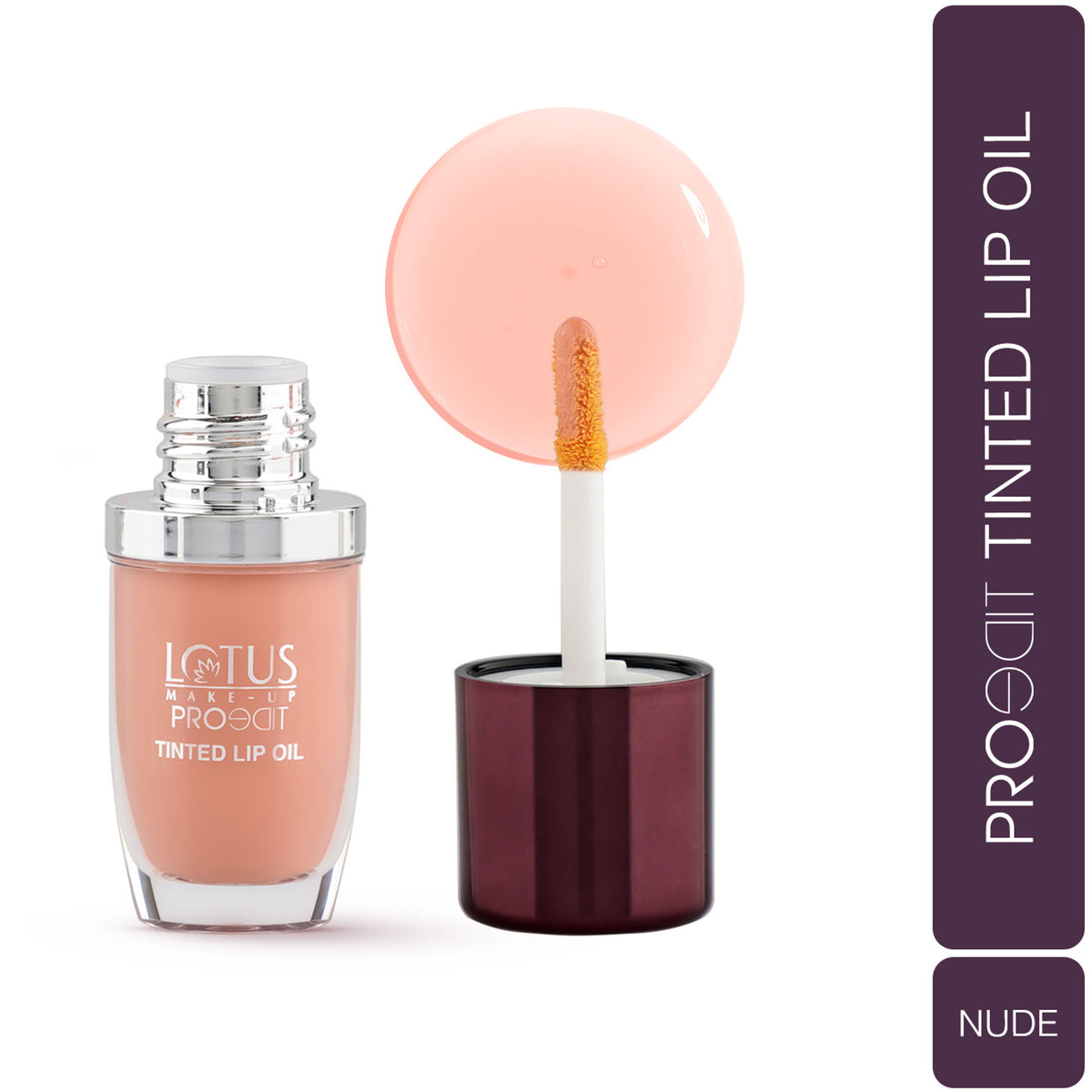 Lotus Make Up Proedit Tinted Lip Oil in Nude shade, smooth and glossy lip product with a lightweight formula and natural finish.