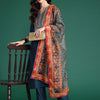 Dhiyona IE Ethnic Motifs Embroidered Sequinned Liva Kurta With Trousers & Dupatta