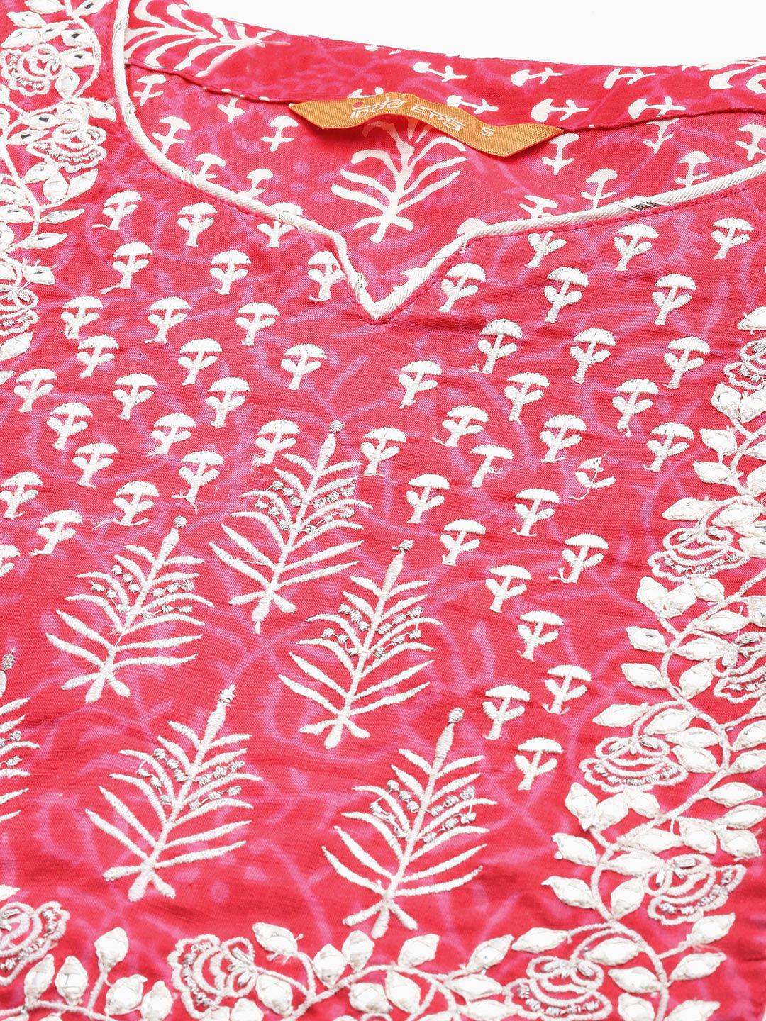 Indyancart IE Women Pink Ethnic Motifs Printed Kurta with Palazzos & With Dupatta