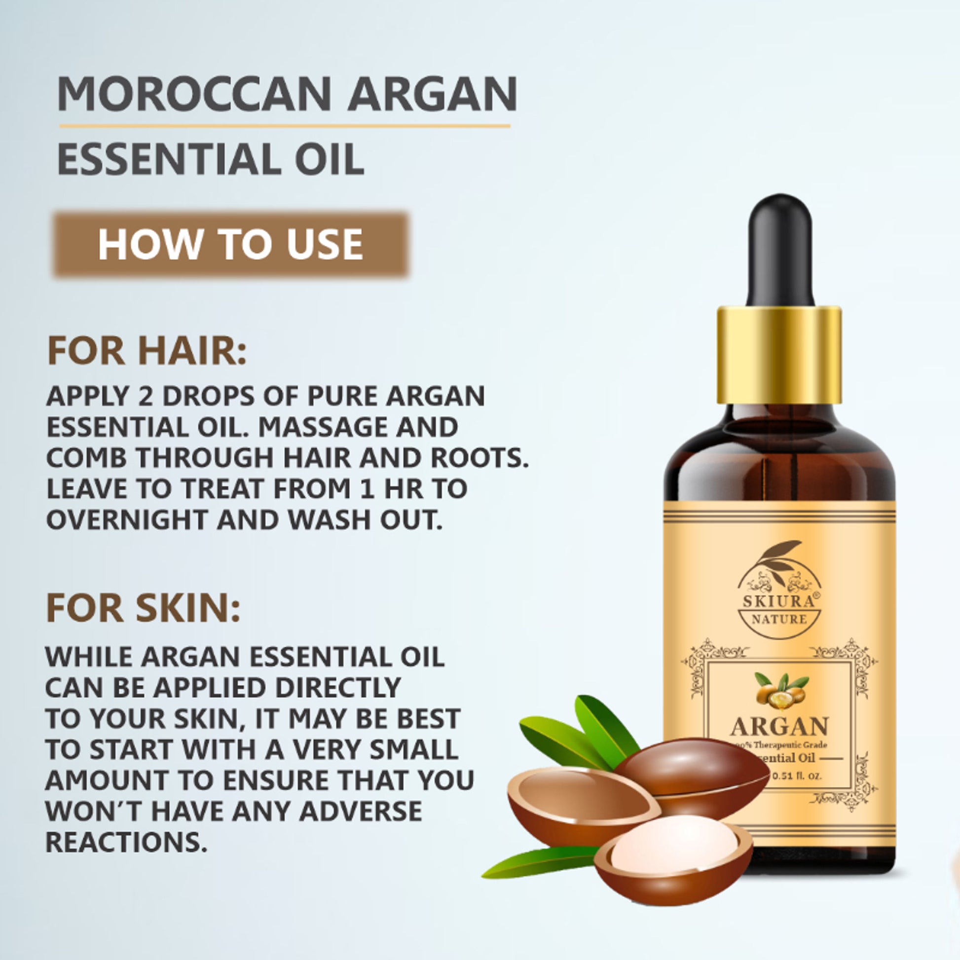 Skiura Nature Moroccan Argan Essential Oil For Anti Ageing