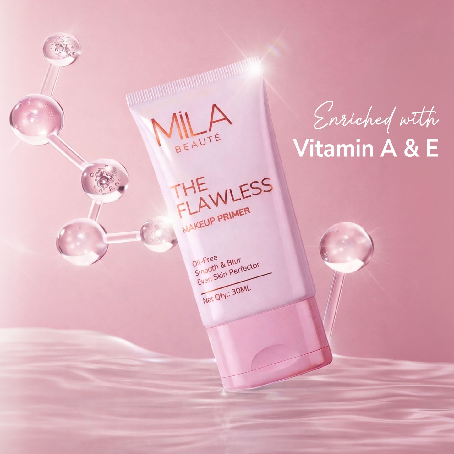 Mila Beauté The Flawless Oil Free Makeup Primer Smoothens and Blurs Pores