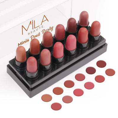 Mila Beauté 12 Creamy Matte Mini Lipstick Kit