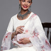 Dhiyona IE Women White Ethnic Motifs Embroidered Gotta Patti Kurta with Palazzos & With Dupatta
