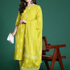 Dhiyona IE Geometric Printed Sequinned Pure Cotton Kurta with Trousers & Dupatta