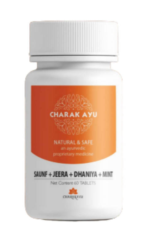 Charakayu Saunf + Jeera + Dhaniya + Mint Tablets