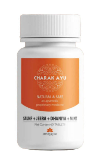 Charakayu Saunf + Jeera + Dhaniya + Mint Tablets