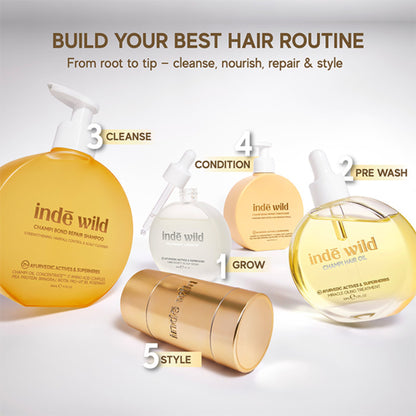 inde wild Champi Hair Oil With Bhringraj, Brahmi & Amla For Regrowth, Hairfall & Dandruff Control