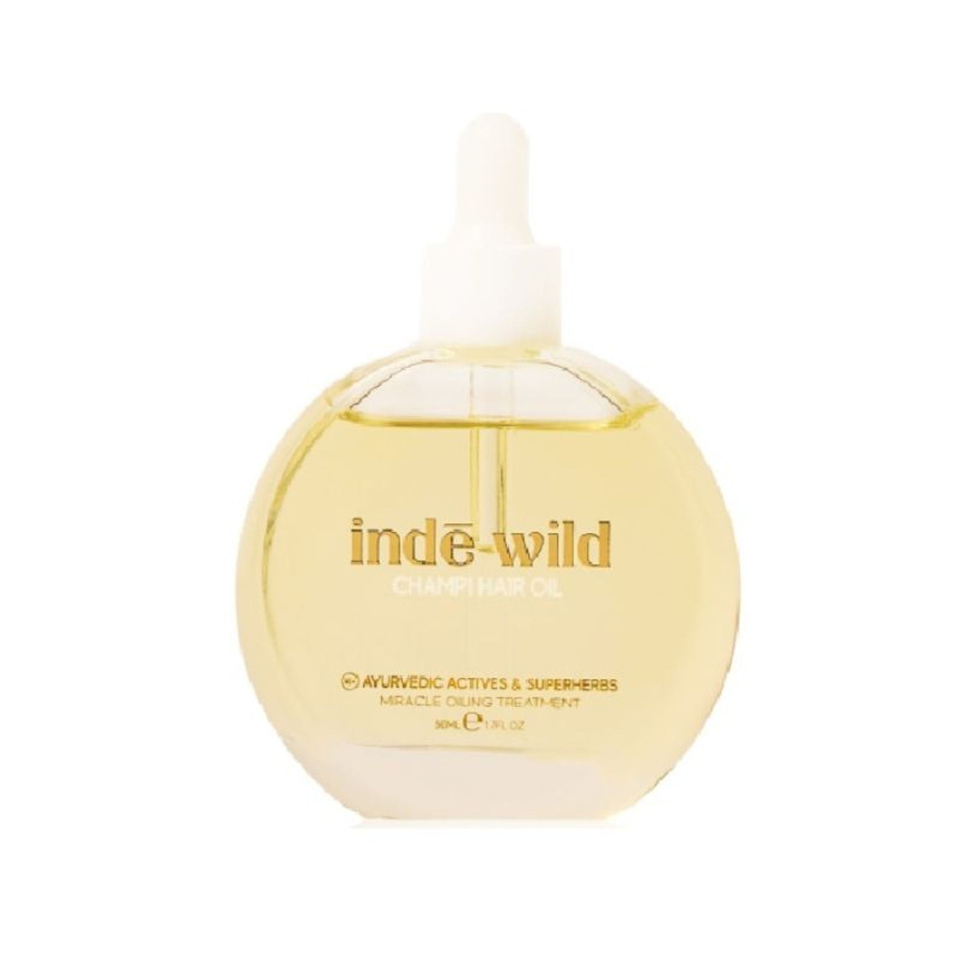 inde wild Champi Hair Oil With Bhringraj, Brahmi & Amla For Regrowth, Hairfall & Dandruff Control
