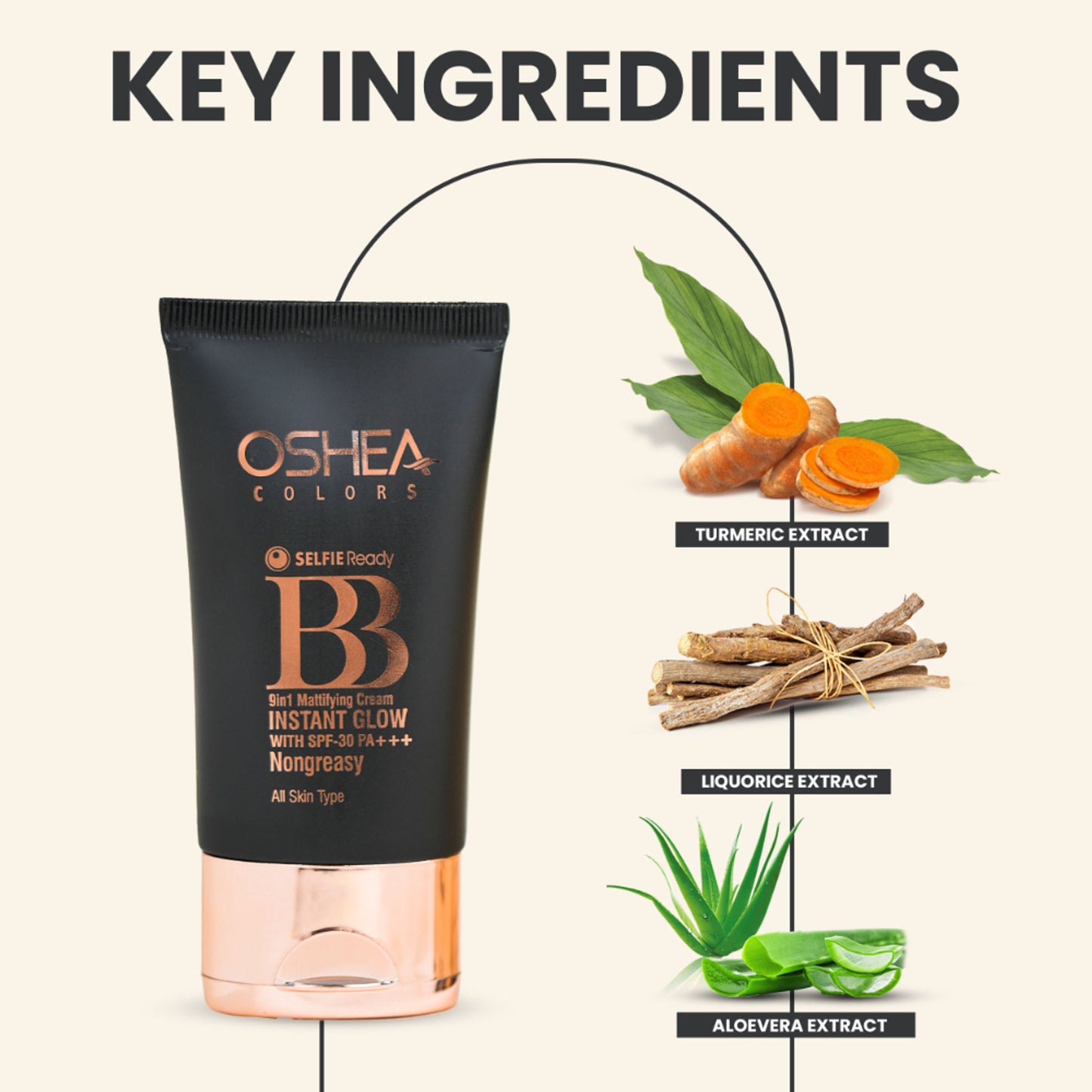 Oshea Herbals 9-In-1 Mattifying Instant Glow BB Cream - 001 Ivory Fair