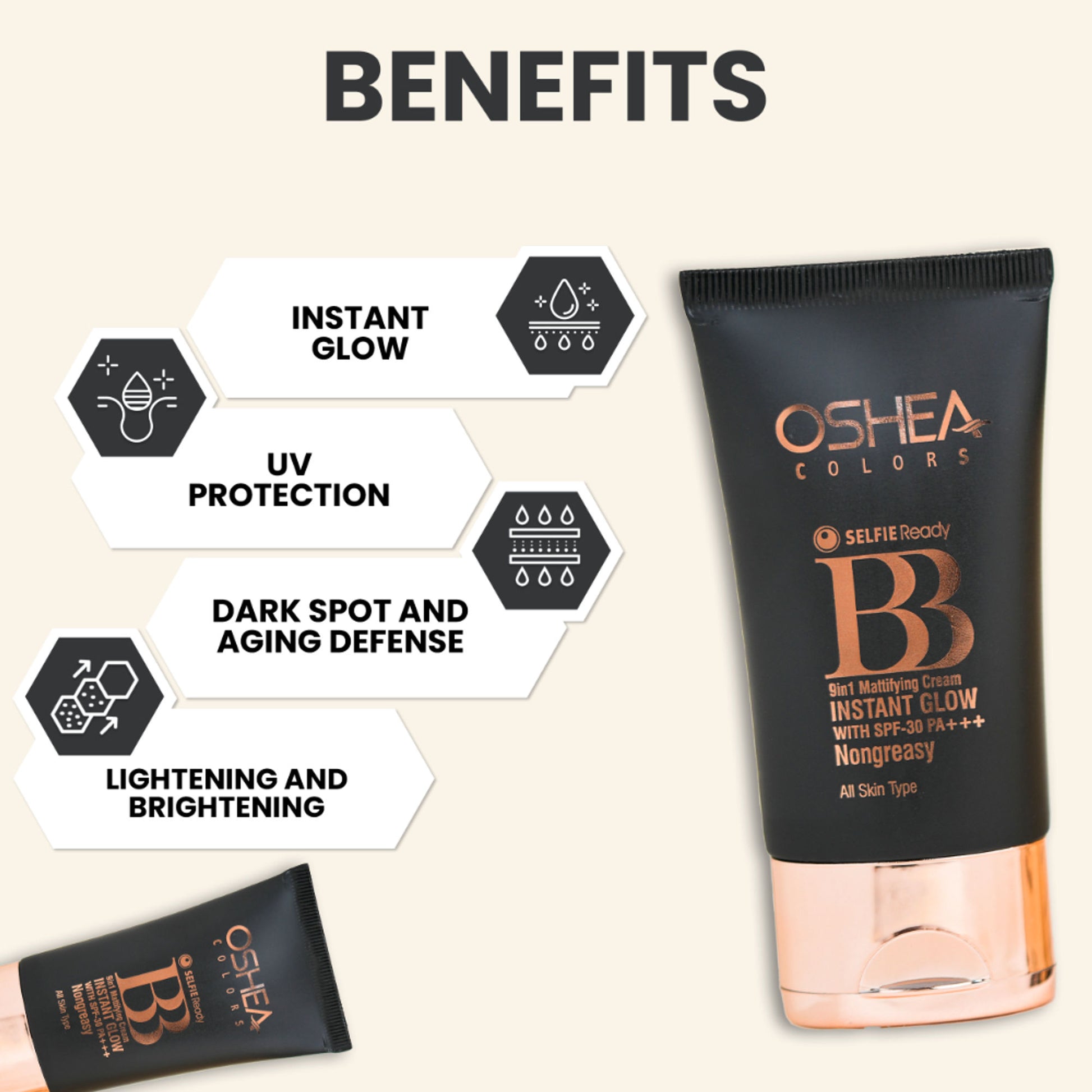 Oshea Herbals 9 In 1 Mattifying BB Cream - 000 Light Warm