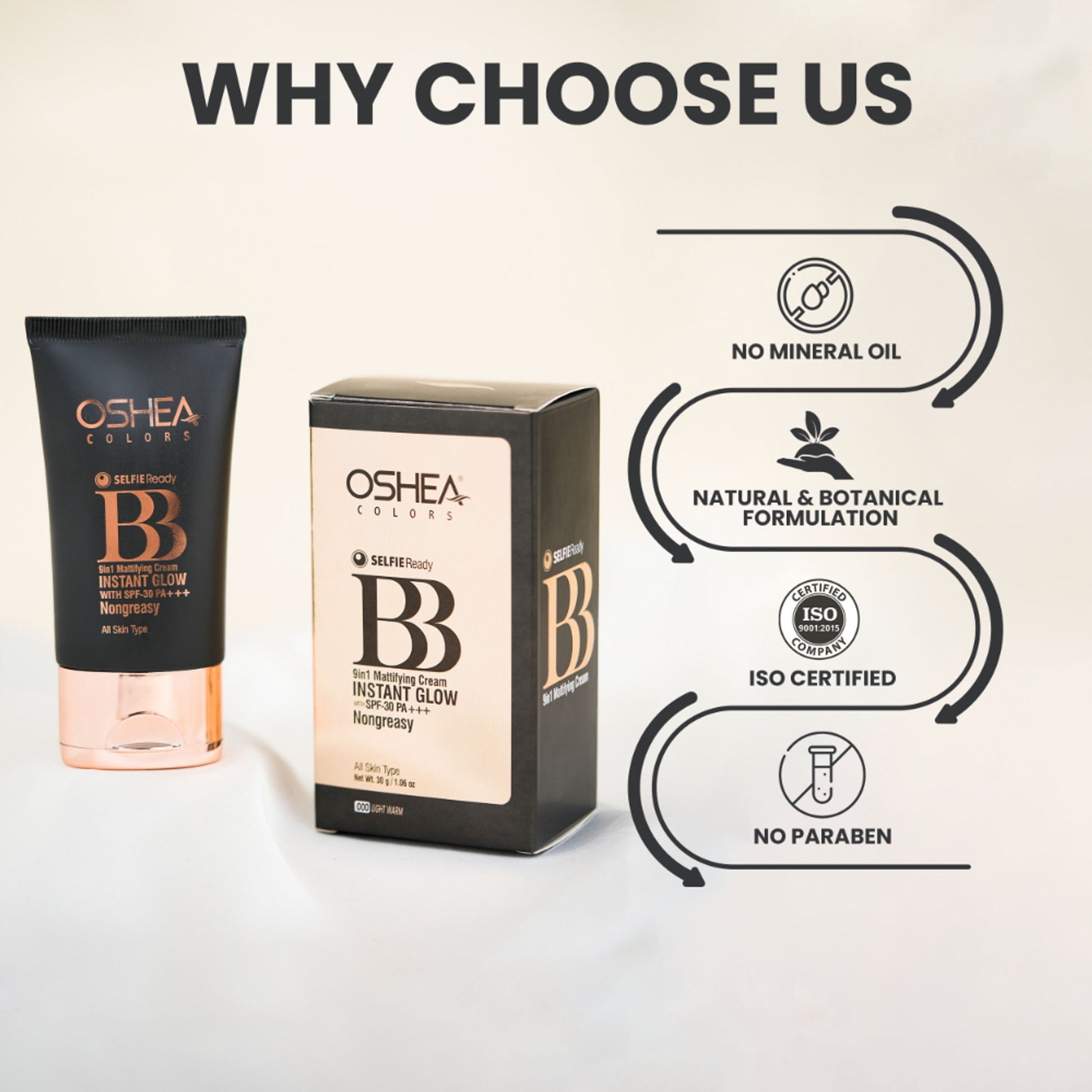 Oshea Herbals 9 In 1 Mattifying BB Cream - 000 Light Warm