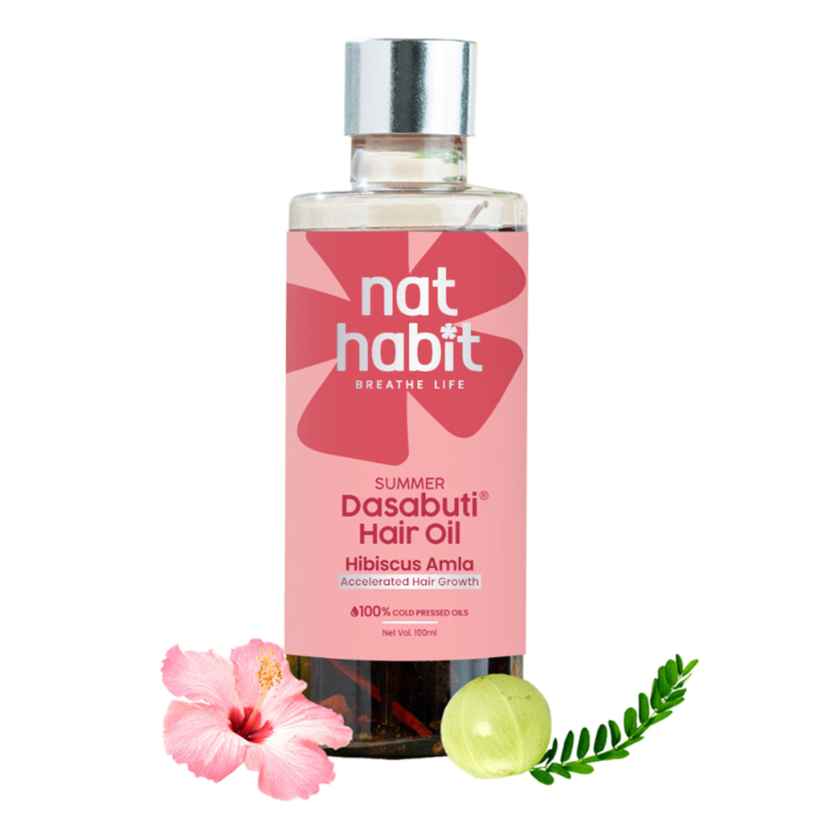 Nat Habit Hibiscus Amla Hair Growth & Thickening Ayurvedic Oil With Rosemary Coconut Castor