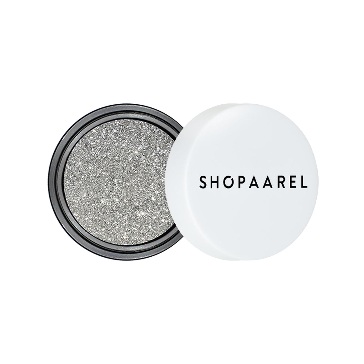 Shopaarel Photoready Eye Glitter in shade 07, sparkly silver eye makeup product with fine glitter particles on a neutral background.