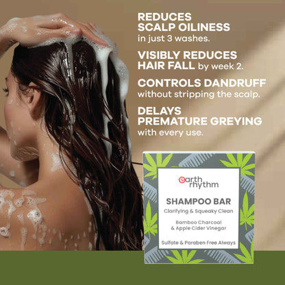 Earth Rhythm Shampoo Bar, Cardboard Box - Bamboo Charcoal N Apple Cider Vinegar