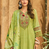 Dhiyona IE Women Floral Regular Thread Work Linen Kurta with Trousers & With Dupatta