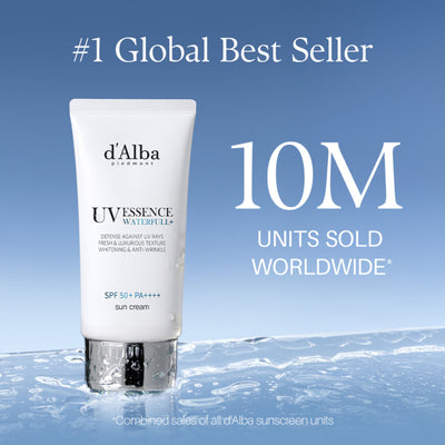 d'Alba piedmont Waterfull Essence Sun Cream, Vegan Lightweight, Broad Spectrum SPF 50+, Glowy