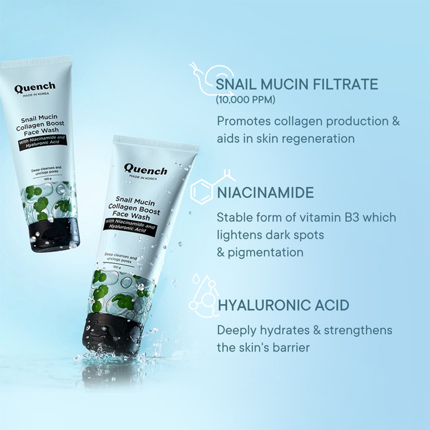 Quench Snail Mucin Collagen Boost Face Wash