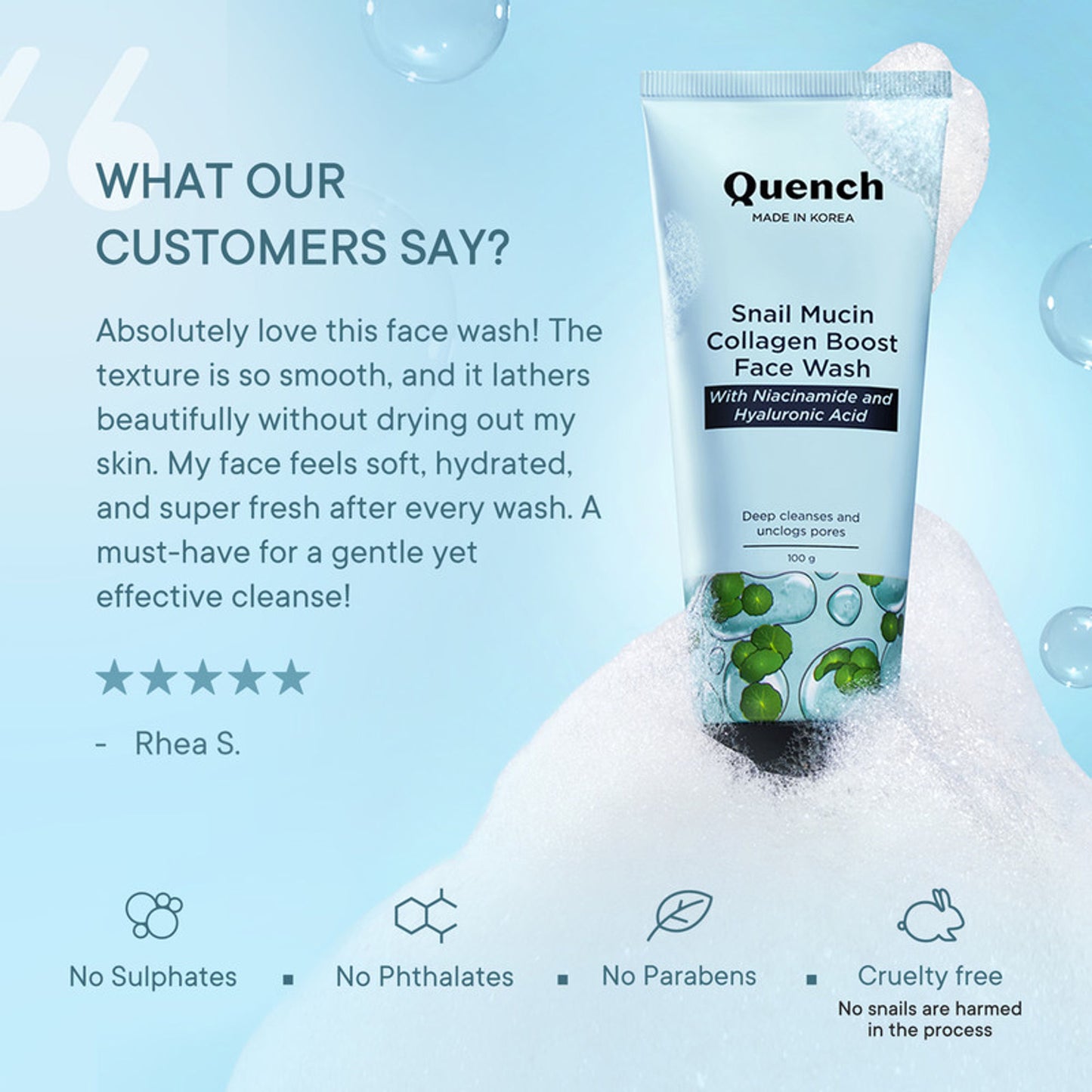 Quench Snail Mucin Collagen Boost Face Wash