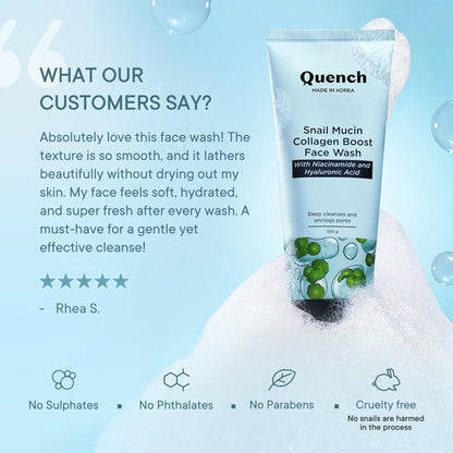 Quench Snail Mucin Collagen Boost Face Wash