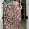 Indyancart VA Women'sFloral Printed Regular Mirror Work Pure Cotton Kurta with Salwar & Dupatta