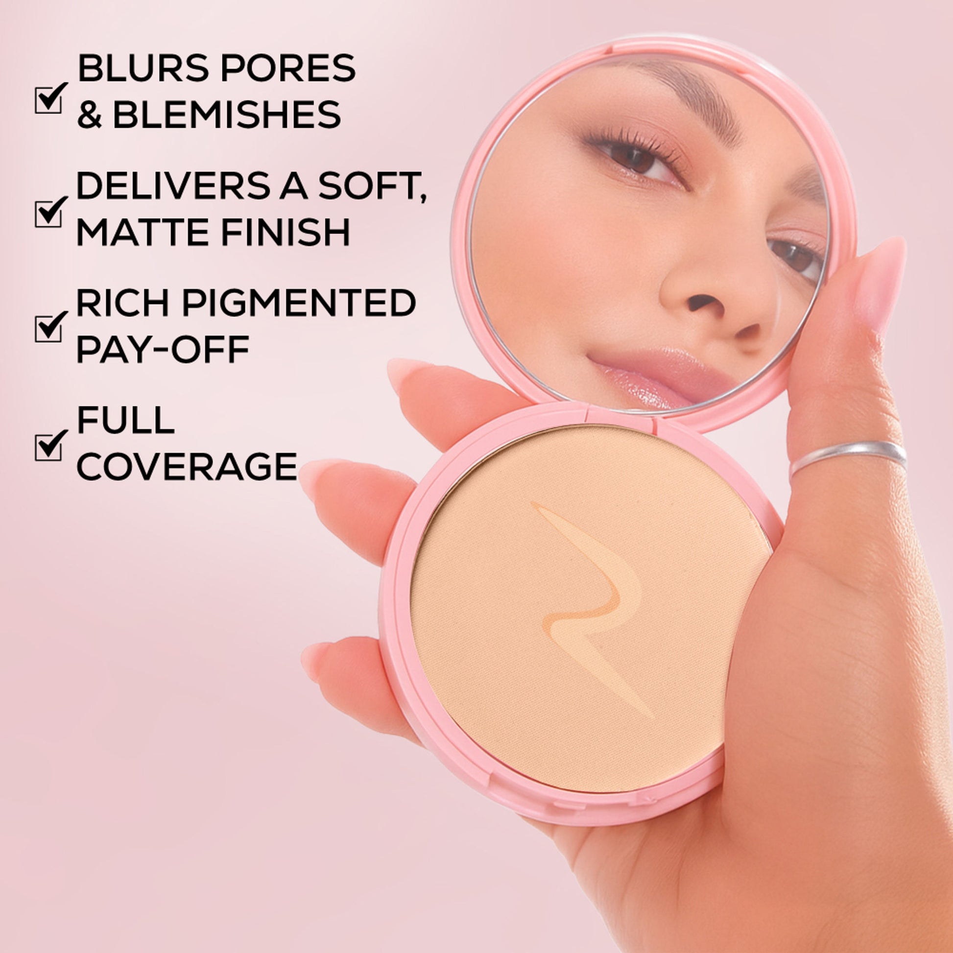 Renee Cosmetics Bollywood Filter Blurring Matte Finish Compact - 03 Beige Blur