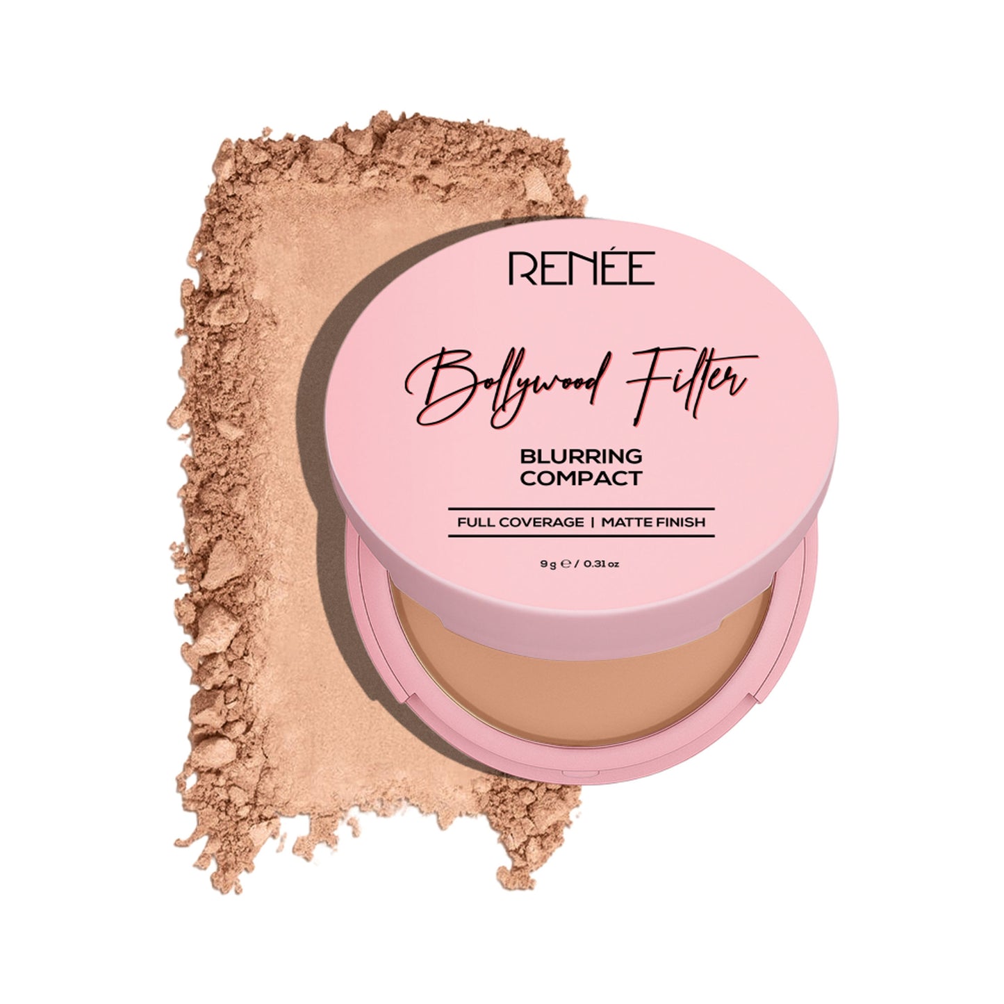 Renee Cosmetics Bollywood Filter Blurring Matte Finish Compact - 06 Fudge Fuzz