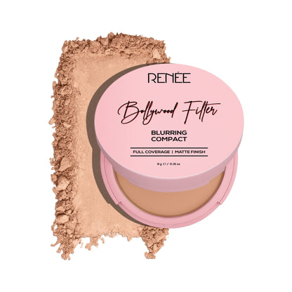 Renee Cosmetics Bollywood Filter Blurring Matte Finish Compact - 06 Fudge Fuzz