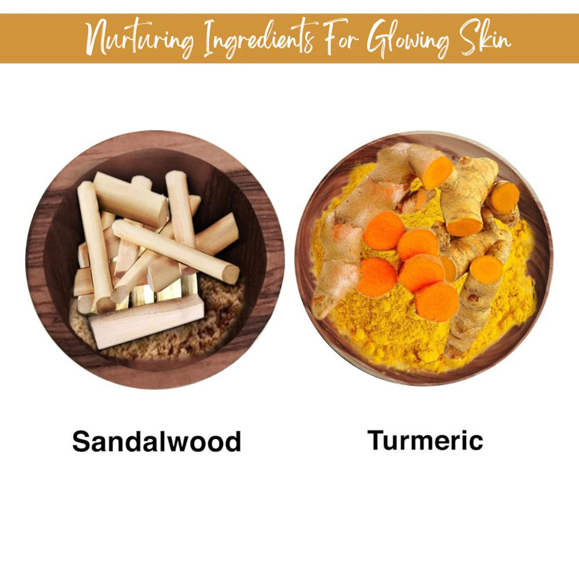 BodyHerbals Glow, Hand Made Sandal Turmeric Bathing Bar With Natural Chunks