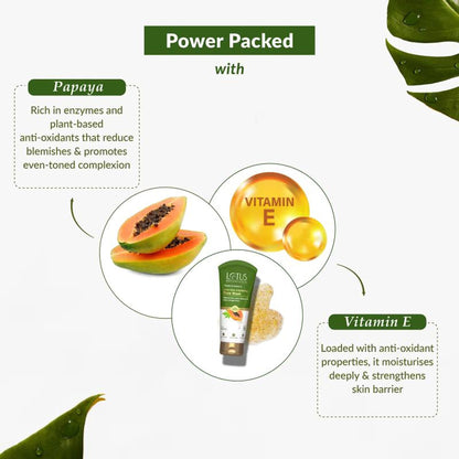 Lotus Botanicals Papaya & Vitamin E Insta Glow Exfoliating Face Wash