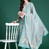 Dhiyona IE Women Floral Printed Regular Mirror Work Pure Cotton Kurta with Trousers & With Dupatta