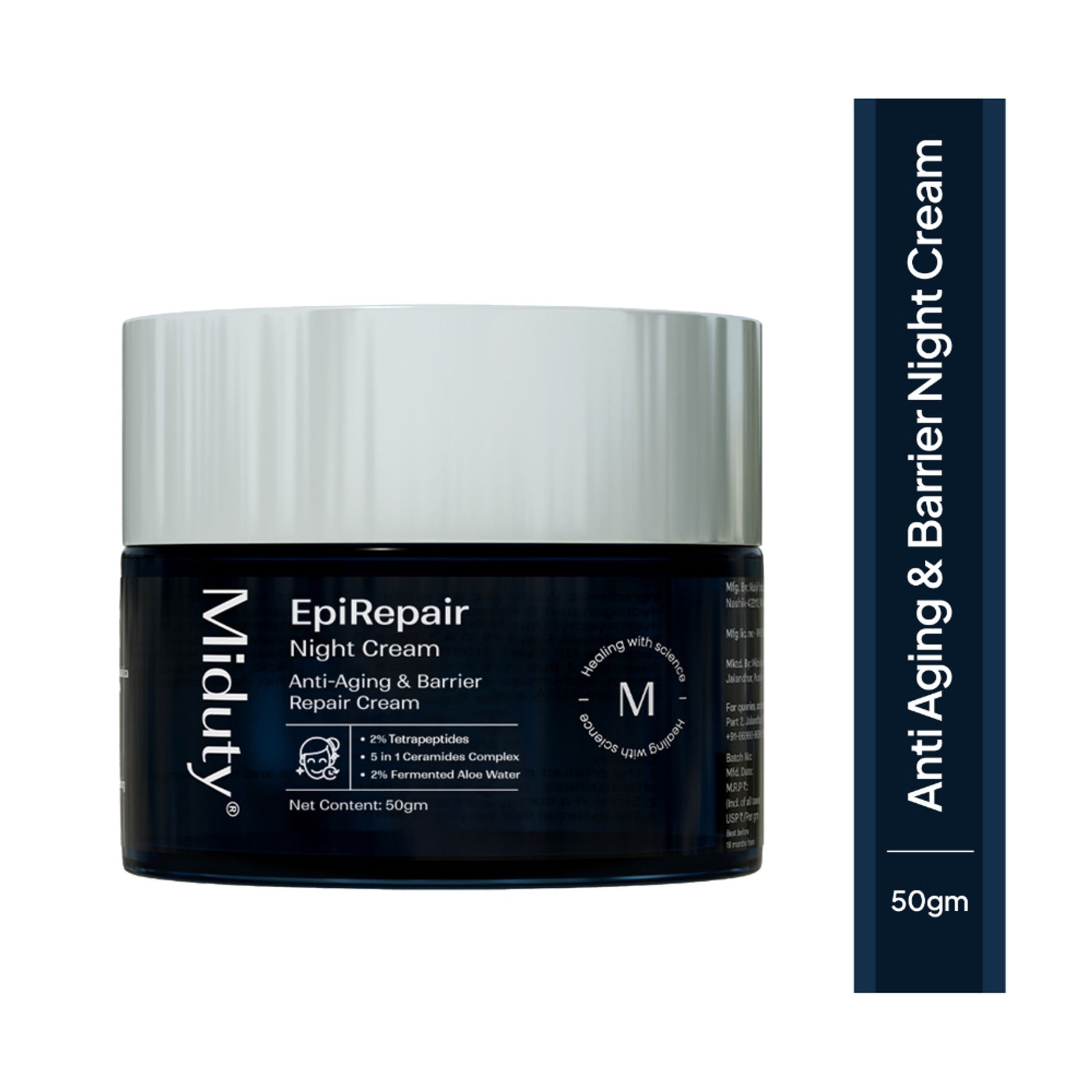 Miduty EpiRepair Night Cream with Peptides, Ceramides & Fermented Aloe For All Skin Types