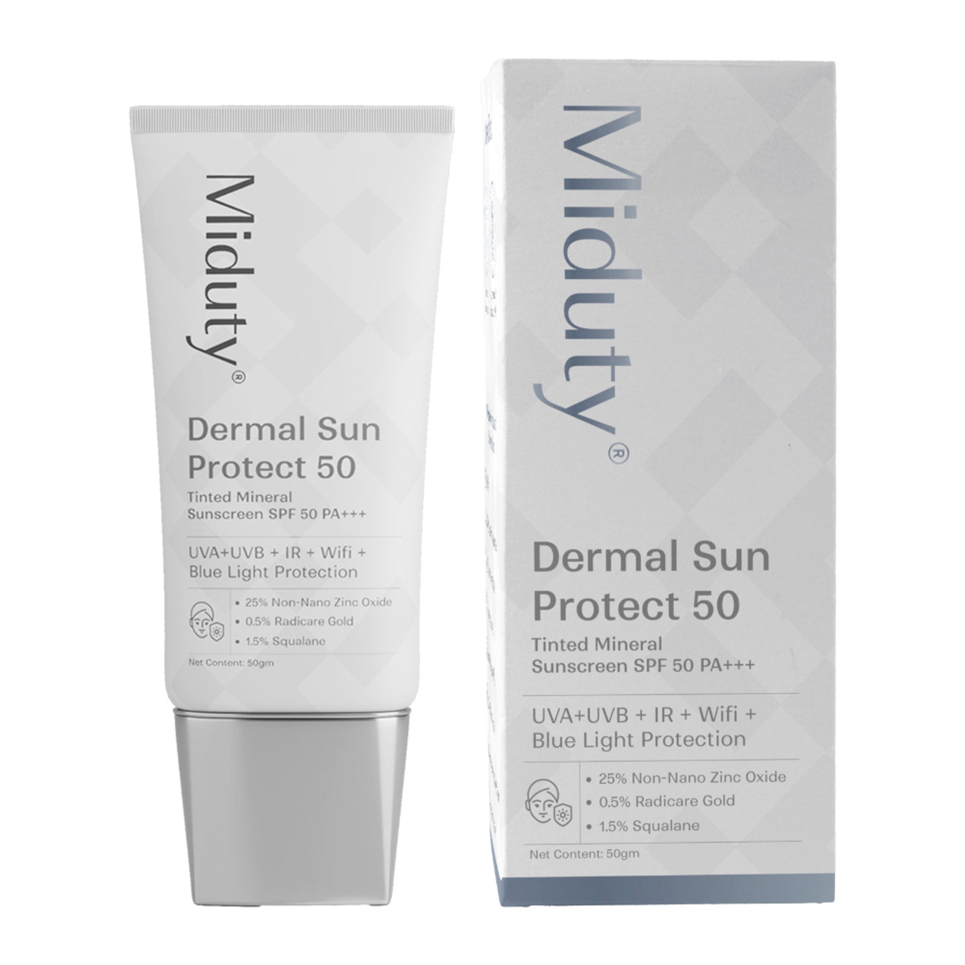Miduty Dermal Sun Protect 50 Tinted Mineral Sunscreen SPF 50 PA+++