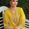 Dhiyona IE Floral Embroidered V-neck Thread Work Kurta With Trousers & Dupatta