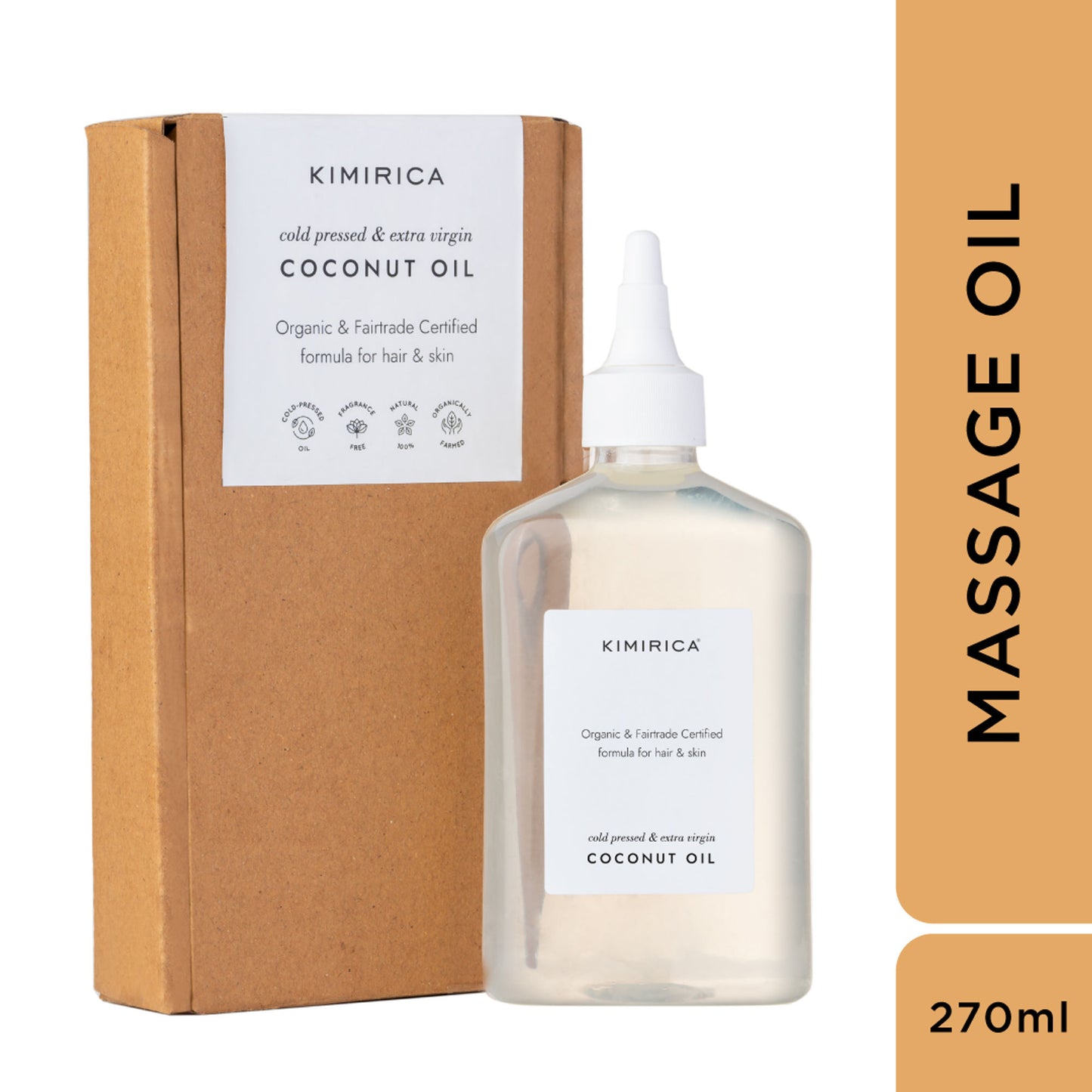 Kimirica 100% Pure Cold Pressed Extra Virgin Coconut Oil For Hair & Skin, Moisturizing & Nourishing