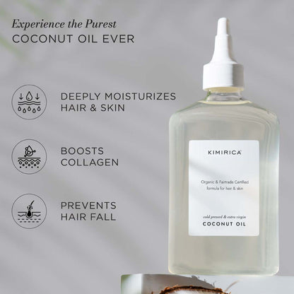 Kimirica 100% Pure Cold Pressed Extra Virgin Coconut Oil For Hair & Skin, Moisturizing & Nourishing