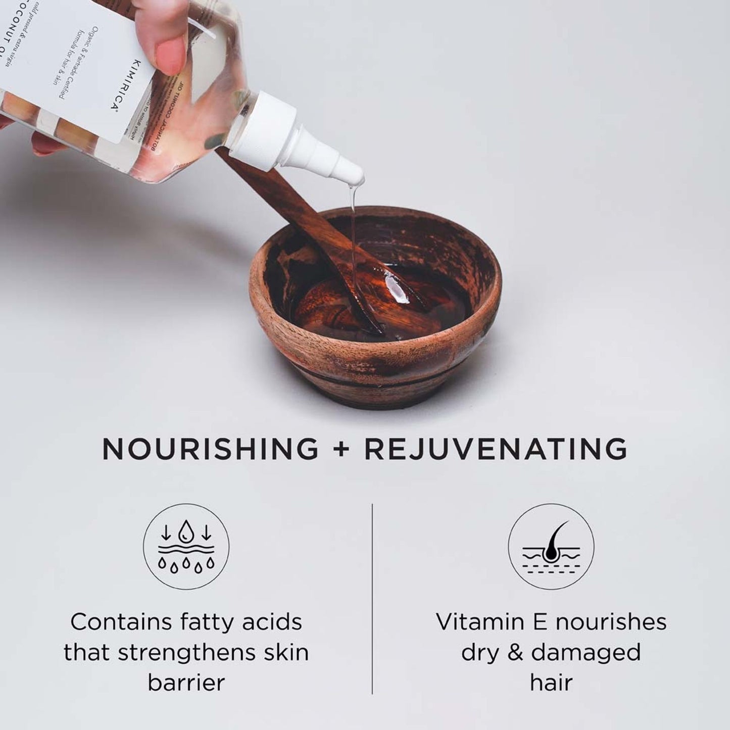 Kimirica 100% Pure Cold Pressed Extra Virgin Coconut Oil For Hair & Skin, Moisturizing & Nourishing