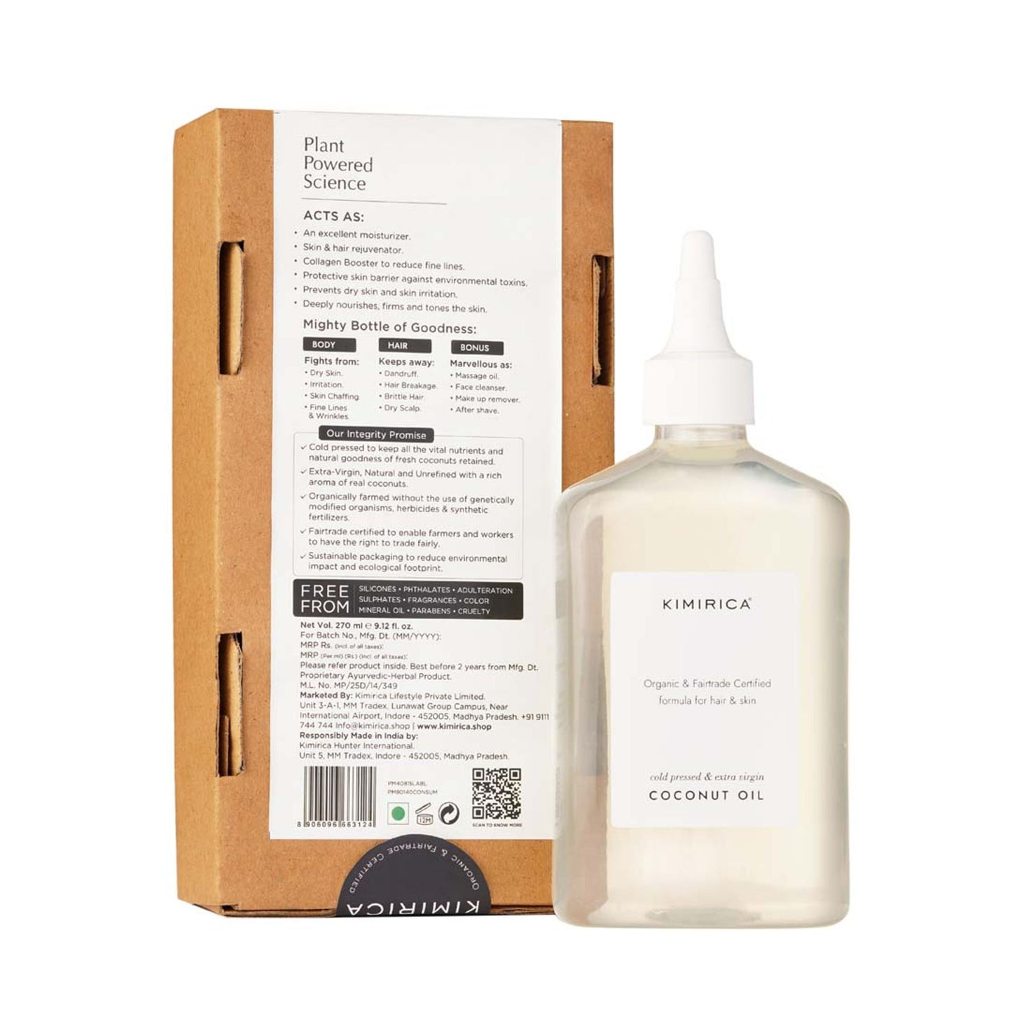 Kimirica 100% Pure Cold Pressed Extra Virgin Coconut Oil For Hair & Skin, Moisturizing & Nourishing