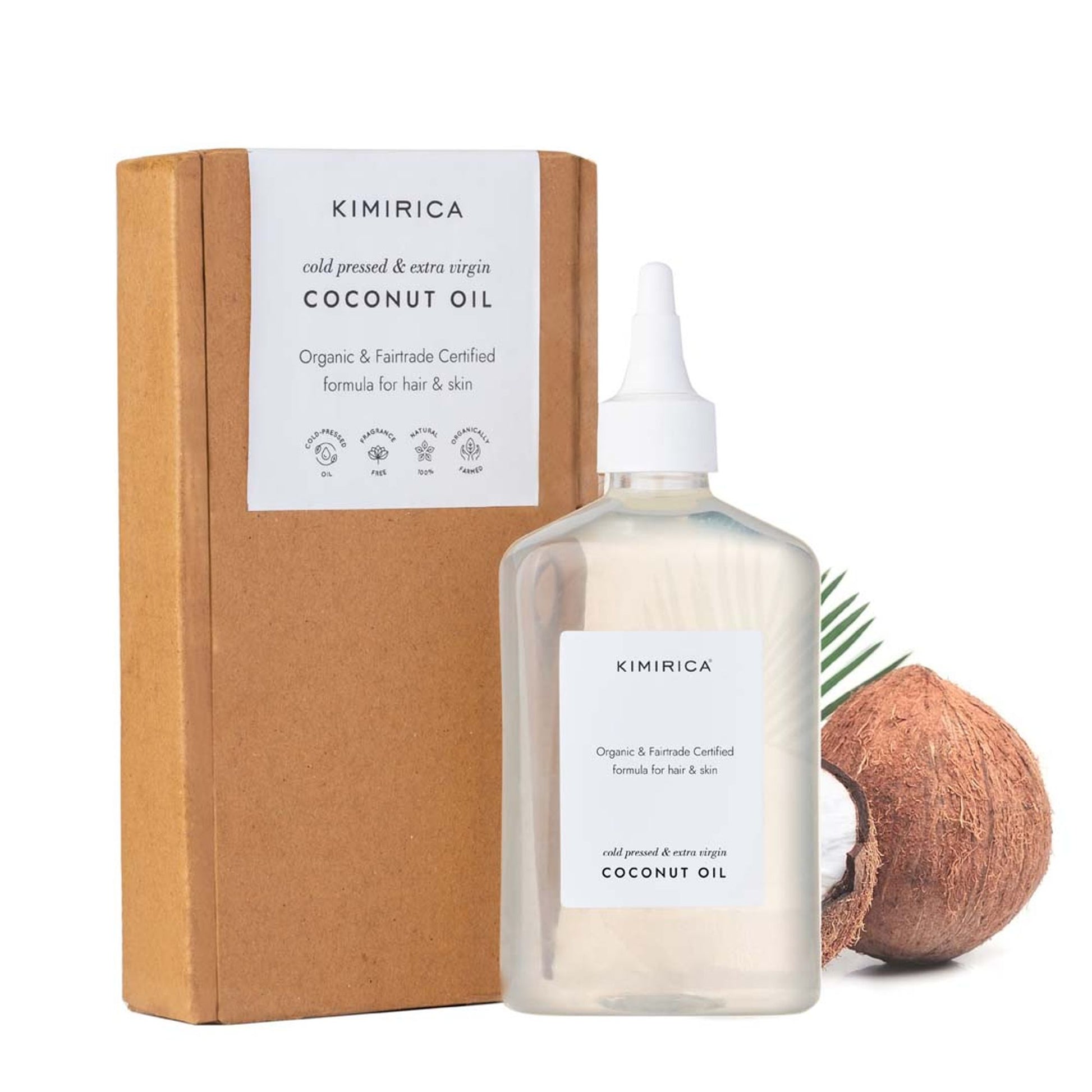 Kimirica 100% Pure Cold Pressed Extra Virgin Coconut Oil For Hair & Skin, Moisturizing & Nourishing