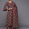 Dhiyona IE Women Purple Floral Kurta with Palazzos & With Dupatta