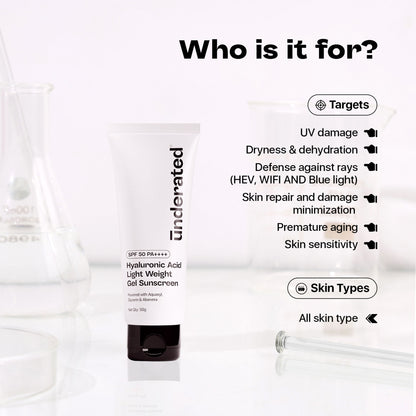 Underated Hyaluronic Acid Gel Sunscreen SPF 50 PA++++