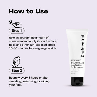 Underated Hyaluronic Acid Gel Sunscreen SPF 50 PA++++