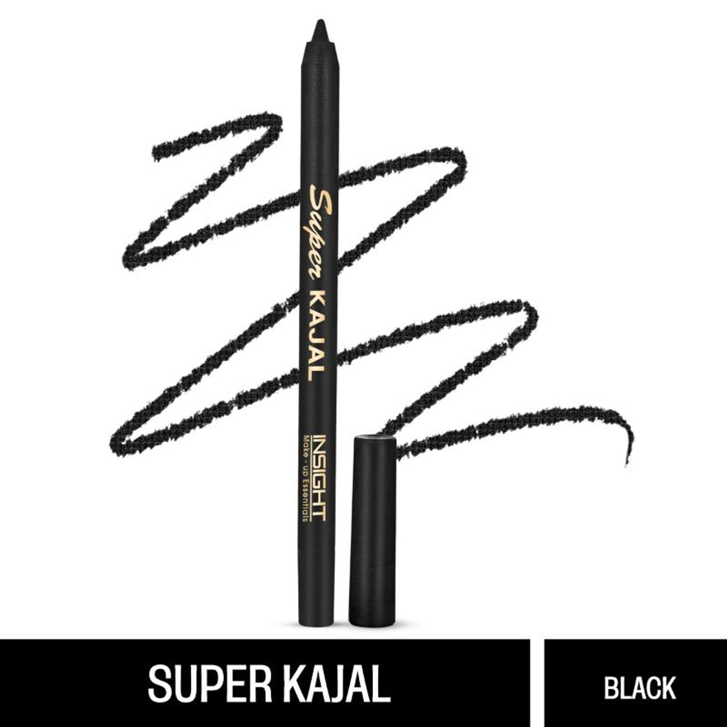Insight Cosmetics Super Kajal, 25hr Long Wear, Waterproof, 1 Swipe Pigment - Black