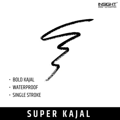 Insight Cosmetics Super Kajal, 25hr Long Wear, Waterproof, 1 Swipe Pigment - Black