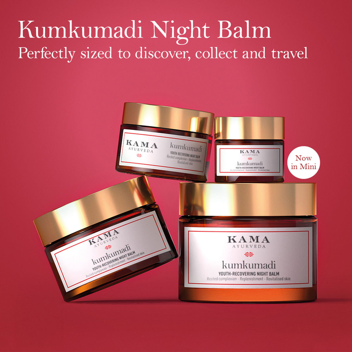 Kama Ayurveda Kumkumadi Youth-Recovering Night Balm in a jar, brightening night cream with traditional herbal ingredients.